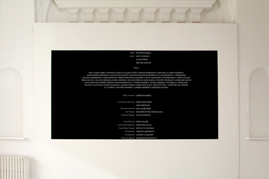 The End, 2015, vidéo N&B projetée sur fond noir, muet.
Exposition collective : Les Bords Perdus, Isdat, Toulouse. 
Commissariat : Yoann Gourmel 

